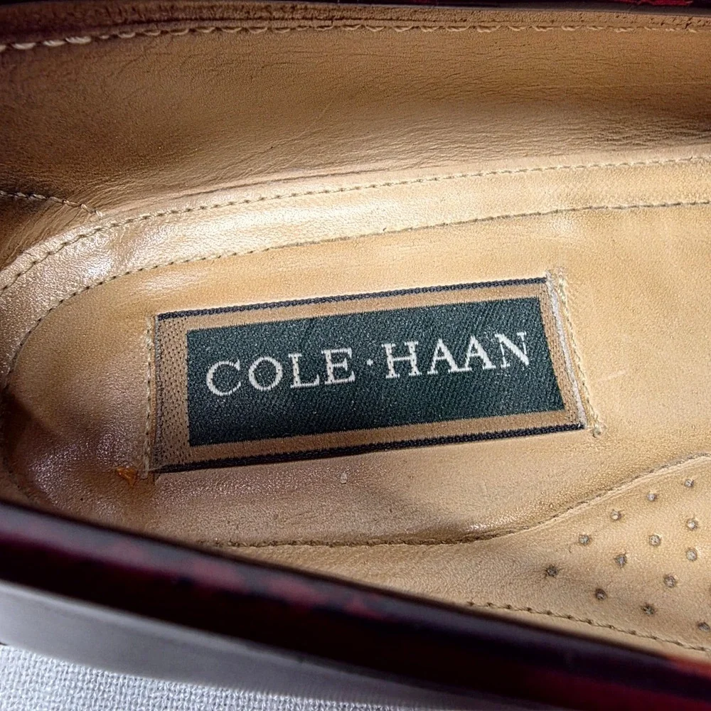 Cole Haan Tassel Loafers Mens 11 B Burgundy Leather Dress Shoes Business‎ Casual
